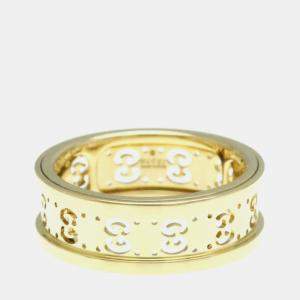 Gucci Icon Toile Ring Yellow Gold 18K Fashion No Stone Band Ring Gold