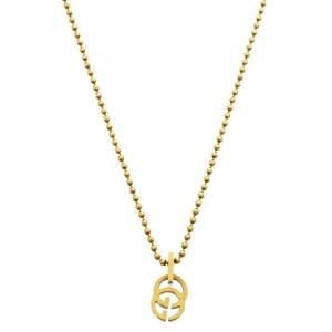Gucci GG 18K Yellow Gold Beaded Chain Pendant Necklace
