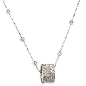 Gucci Icon Stardust Diamond 18K White Gold Pendant Necklace 