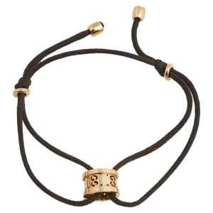 Gucci Icon 18K Yellow Gold Adjustable Cord Bracelet