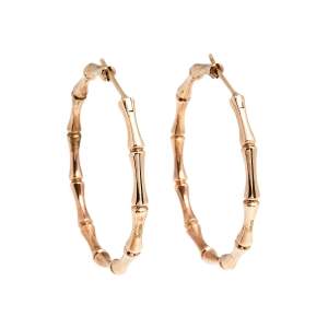 Gucci Bamboo 18K Rose Gold Hoop Earrings