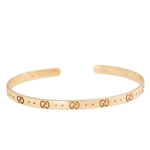 Gucci Icon 18k Rose Gold Open Cuff Bracelet 17