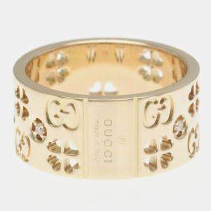 Gucci 18K Rose Gold and Diamond Icon Band Ring EU 53