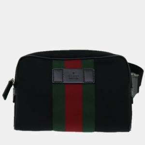 Gucci Black Canvas Web Belt bag