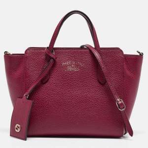 Gucci Red Leather Mini Swing Top Handle Bag