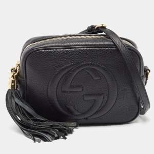 Pre Owned Gucci Black Leather Small Soho Disco Crossbody Bag