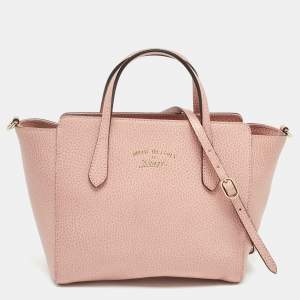 Gucci Pink Leather Mini Swing Tote