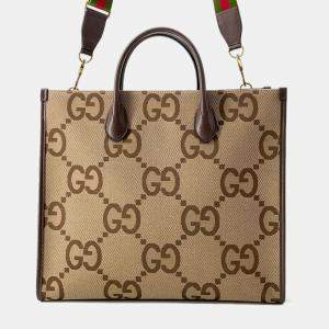 Gucci Beige/Brown Jumbo GG Canvas Tote Bag