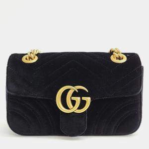 Pre Owned Gucci Matrasse Velvet Shoulder Bag