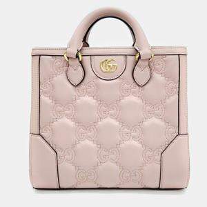 Gucci Pink Leather Matelasse Mini Top Handle Bag 