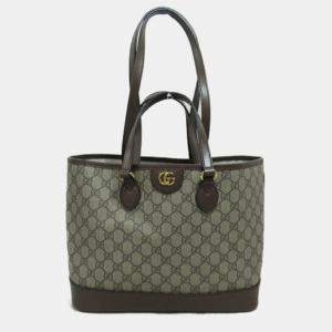 Gucci Brown Canvas GG Canvas Tote Bag