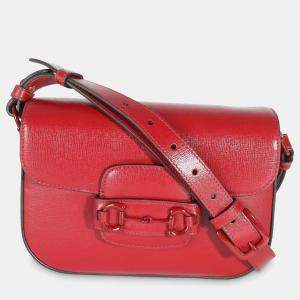 Gucci Red Calfskin Mini Horsebit 1955 Shoulder Bag