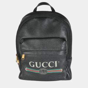 Gucci Black Calfskin Vintage Logo Day Backpack