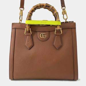 Gucci Leather Small Diana NM Bamboo Handle Tote Bag