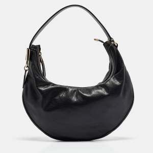 Pre Owned Gucci Black Leather Hobo