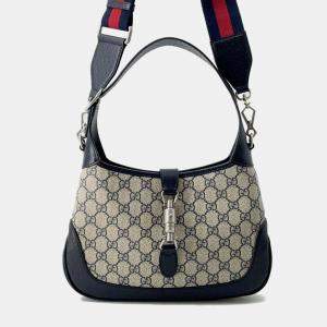 Gucci Beige/Black GG Canvas Small Jackie 1961 Shoulder Bag