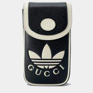 Gucci X Adidas Black/White Leather Phone Case Shoulder Bag