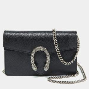 مملوكة مسبقًا Gucci Black Leather Super Mini Dionysus Bag