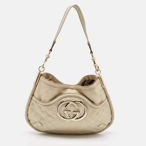 Pre Owned Gucci Cream Guccissima Leather Britt Hobo