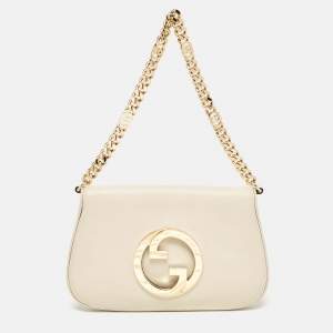 Pre Owned Gucci Off White Leather Small Blondie Shoulder Bag