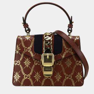 Gucci Mini Printed Calfskin Sylvie Satchel