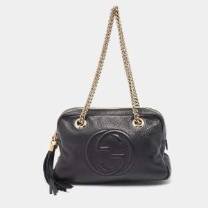 Gucci Black Leather Medium Soho Chain Shoulder Bag