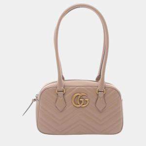 Gucci Pink Leather GG Marmont Small Bag