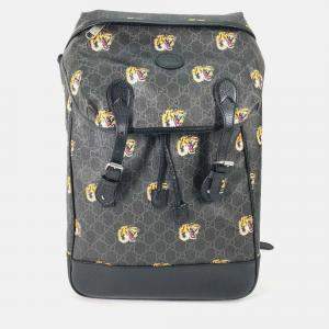 Gucci Black Interlocking G Tiger Backpack