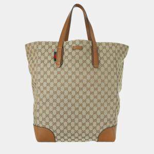 Gucci Brown GG Supreme Canvas Tote Bag