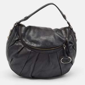 Gucci Black Leather Icon Bit Hobo