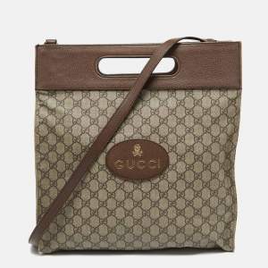 Gucci Beige/Brown GG Supreme Canvas and Leather Neo Vintage Tote