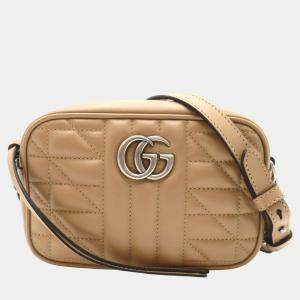 Gucci Beige leather GG Marmont Shoulder Bag