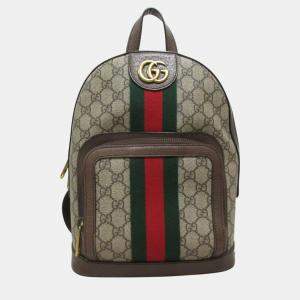 Gucci Beige PVC coated canvas Ophidia GG Small Backpack