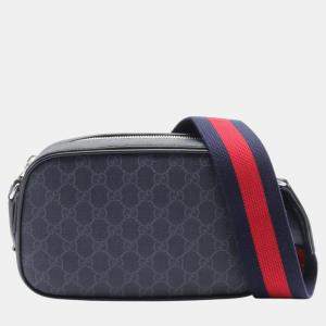 Gucci Grey Coated Canvas Leather GG Supreme Belt Bag