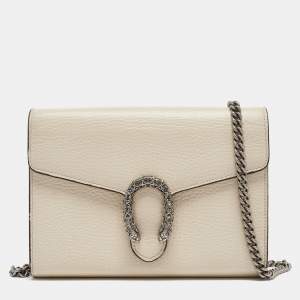 Gucci Off White Leather Mini Crystals Dionysus Shoulder Bag