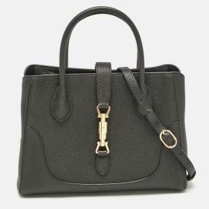 Gucci Black Leather Medium Jackie 1961 Tote