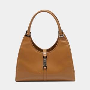 Gucci Tan Leather Large  Jackie Bardot Hobo