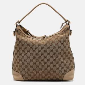 Gucci Beige GG Canvas and Leather Miss GG Hobo