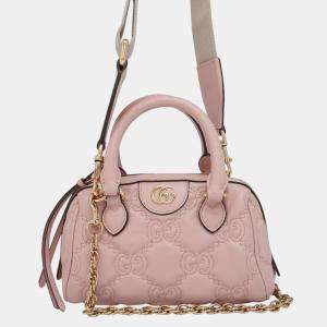 Gucci Pink Leather GG Matelasse Mini Travel Bag