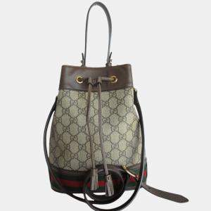 Gucci Brown Gg Supreme Leather Shoulder Bag