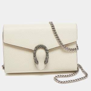 Gucci Off White Leather Mini Dionysus Wallet on Chain 