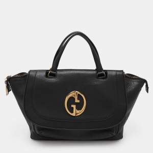 Gucci Black Leather 1973 Satchel