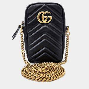 Gucci Black Leather GG Marmont Mini Bag