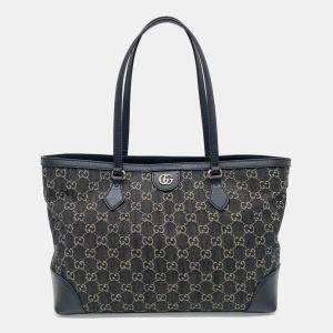 Gucci Black Canvas and Leather Ophidia GG shopper bag