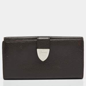 Gucci Brown Leather Signoria Continental Wallet