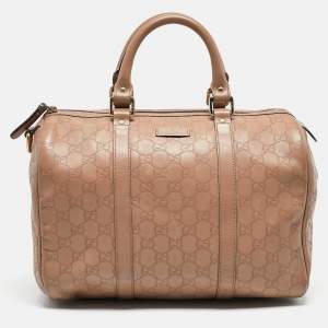 Pre Owned Gucci Beige Guccissima Leather Medium Joy Boston Bag