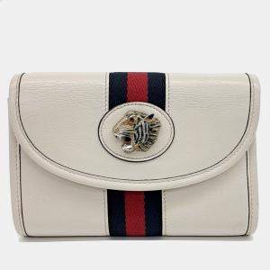 Gucci White Leather Rajah Mini Crossbody Bag