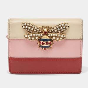 Gucci Multicolor Leather Stripe Queen Margaret Card Case