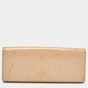 Gucci Beige Microguccissima Patent Leather Broadway Clutch