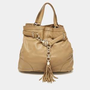 Pre Owned Gucci Brown Soft Leather Sienna Tote